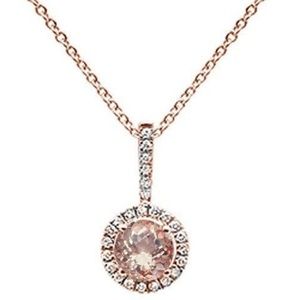 rose gold morganite and diamonds necklace